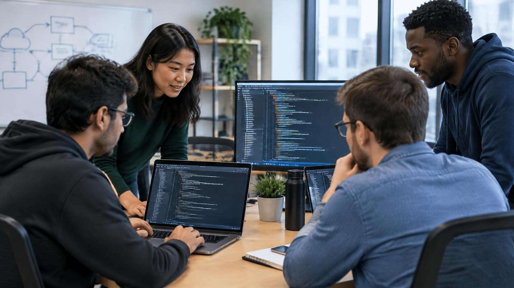 team of programmers collaborating