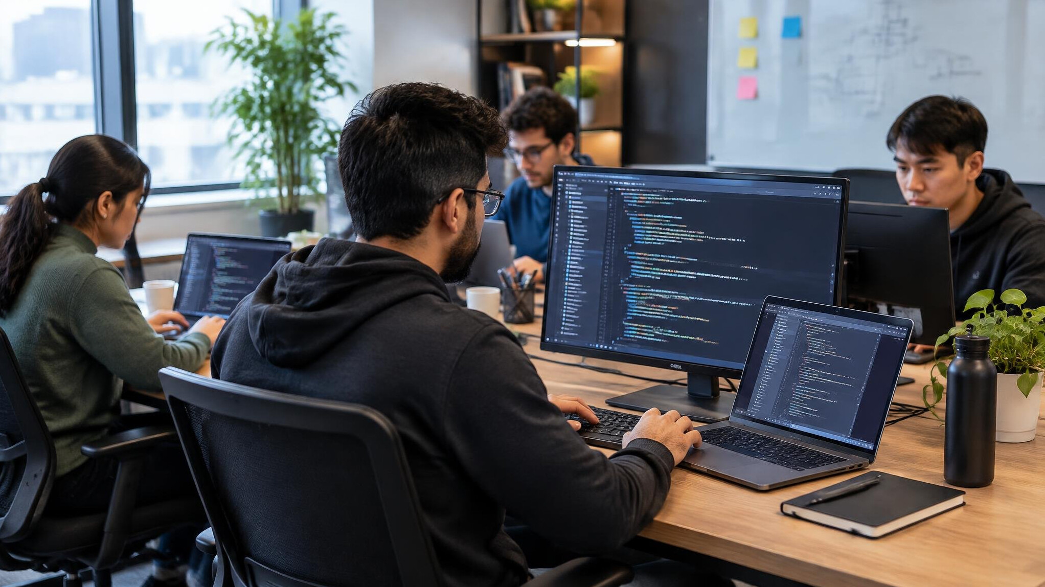 team of programmers working